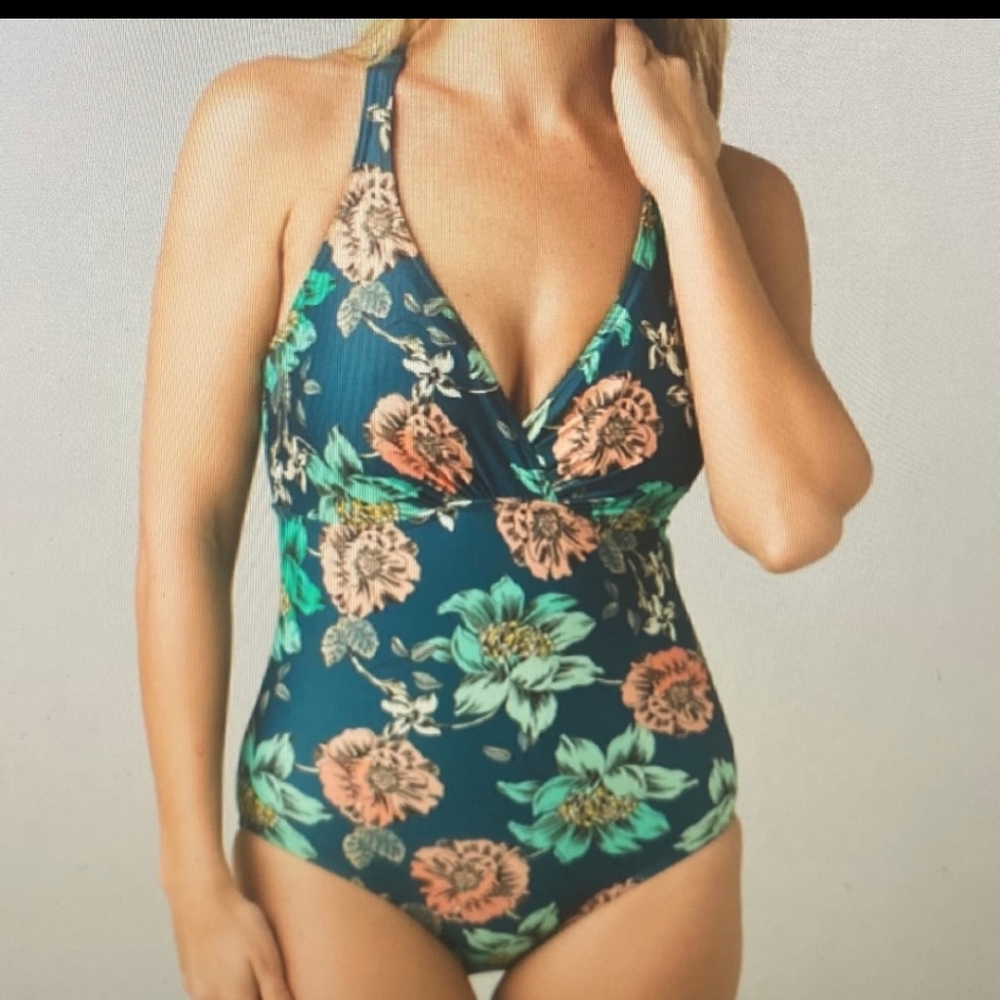 NWT~ PRANA Kayana Atlantic Camelia DD Cup Swimsuit
